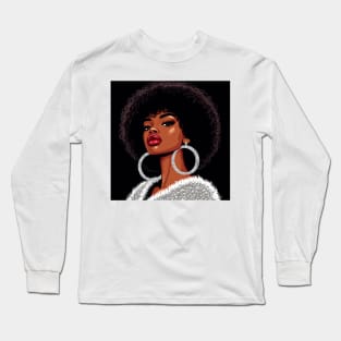 Black Woman Afro Hair Long Sleeve T-Shirt